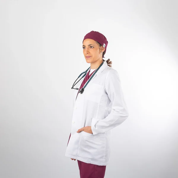 Delantal Blanco Área Médica Mujer Sport con flores - Ximena - Imagen 4