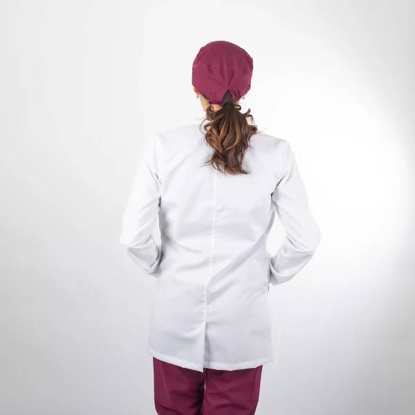 Delantal Blanco Área Médica Mujer Sport con flores - Ximena - Imagen 3