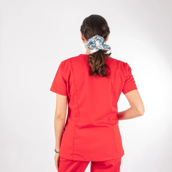 Blusa Clínica Rojo Matrona Mujer Entallada - Ale - Imagen 2