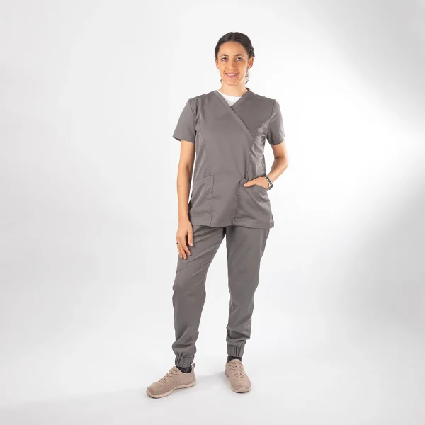 Blusa Clínica Gris Área Médica Mujer Entallada - Ale - Imagen 4