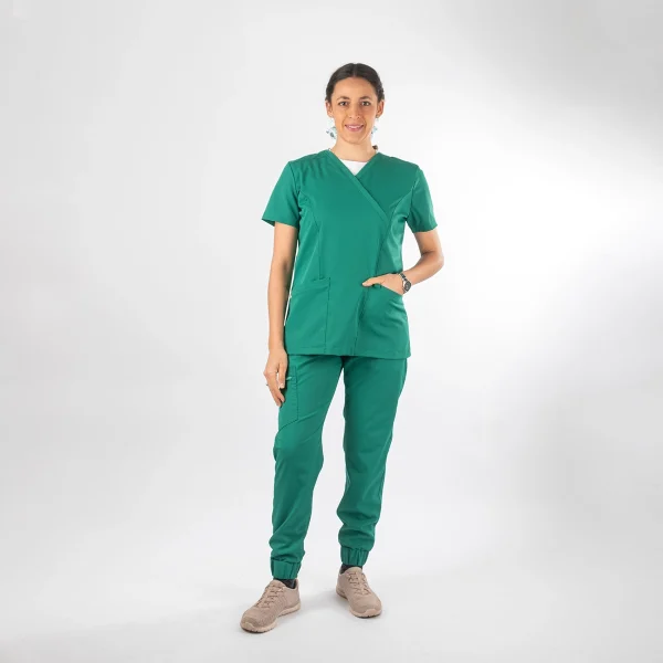Blusa Clínica Verde Área Médica Mujer Entallada - Ale - Imagen 4