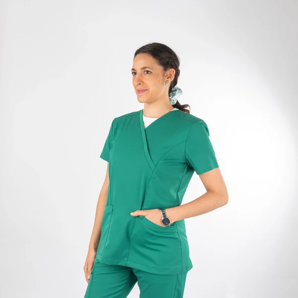 Blusa Clínica Verde Área Médica Mujer Entallada - Ale - Imagen 3