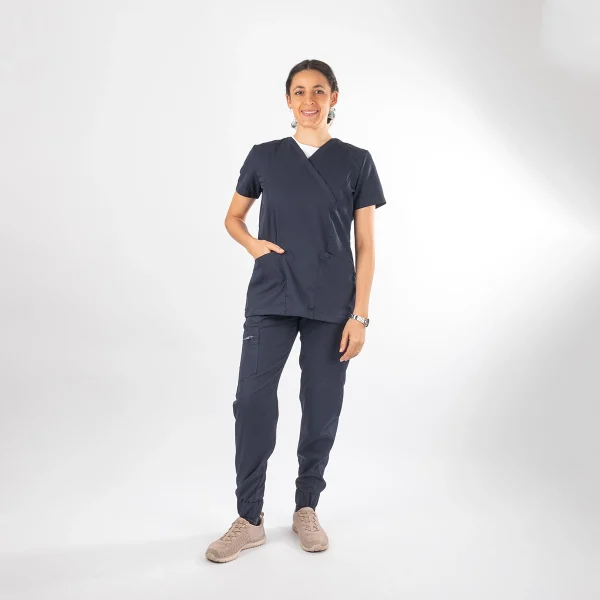 Blusa Clínica Azul Marino Área Médica Mujer Entallada - Ale - Imagen 2