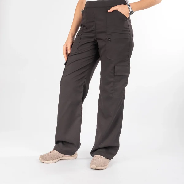 Pantalón Clínico Negro Área Médica Mujer Media Cintura Elasticada - Carla - Imagen 2