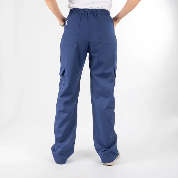 Pantalón Clínico Azul Francia Área Médica Mujer Media Cintura Elasticada - Carla - Imagen 5