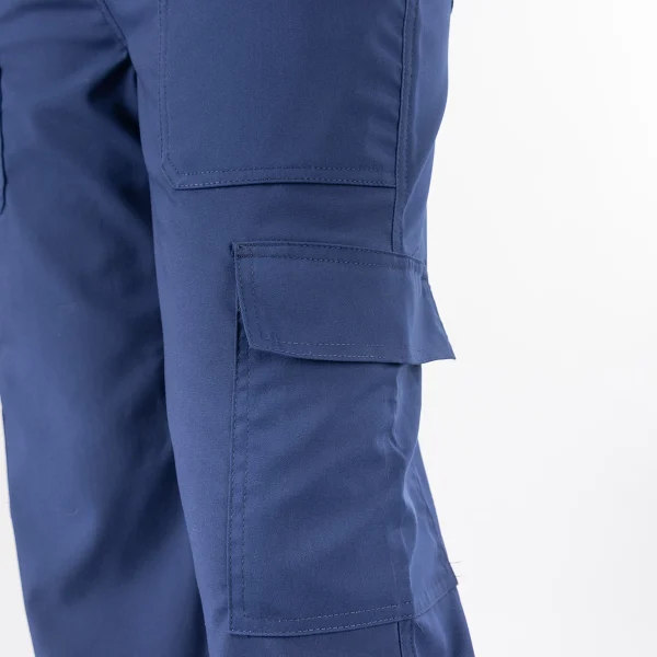 Pantalón Clínico Azul Francia Área Médica Mujer Media Cintura Elasticada - Carla - Imagen 3
