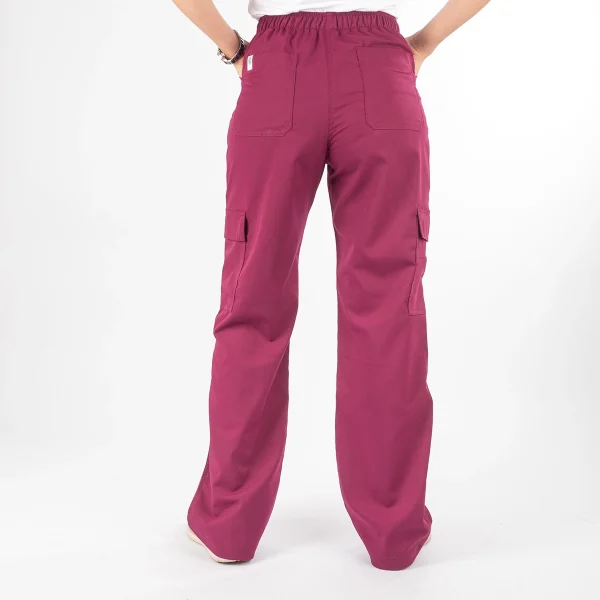 Pantalón Clínico Burdeo Tecnólogo Mujer Media Cintura Elasticada - Carla - Imagen 3