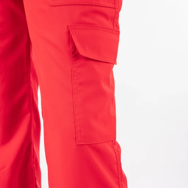 Pantalón Clínico Rojo Matrona Mujer Media Cintura Elasticada - Carla - Imagen 2