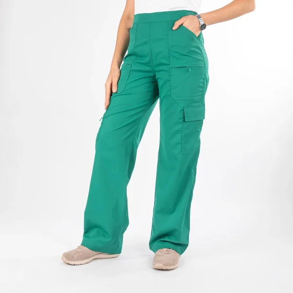 Pantalón Clínico Verde Área Médica Mujer Media Cintura Elasticada - Carla - Imagen 5