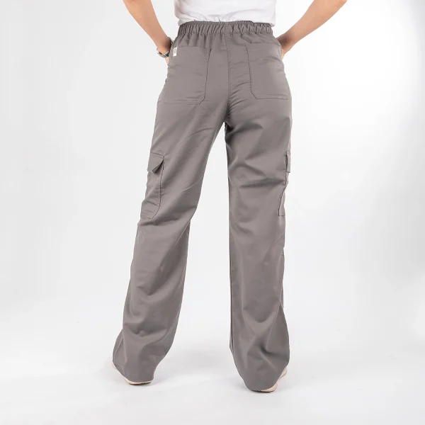 Pantalón Clínico Gris Área Médica Mujer Media Cintura Elasticada - Carla - Imagen 5