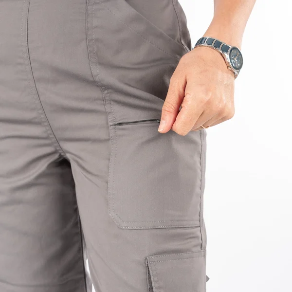Pantalón Clínico Gris Área Médica Mujer Media Cintura Elasticada - Carla - Imagen 4