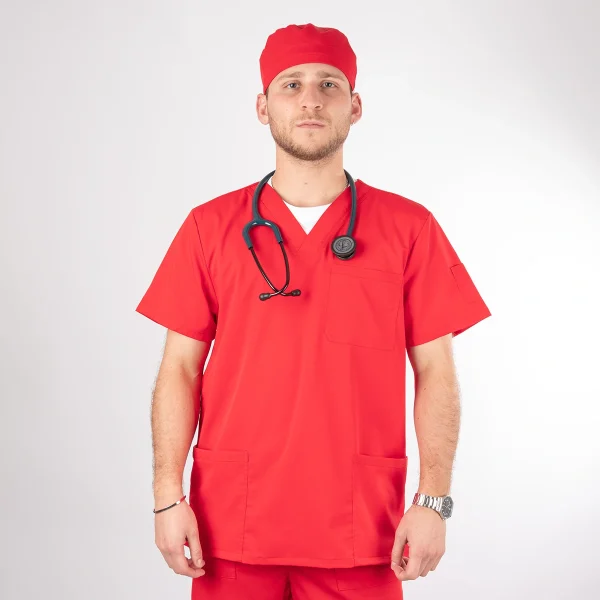 Polera Clínica Roja Hombre Felipe
