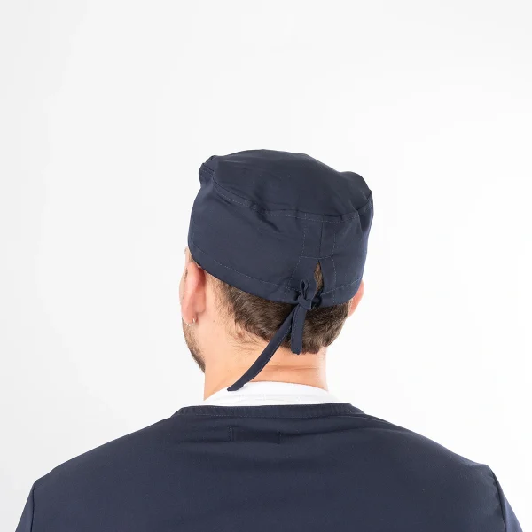 Gorro Clínico Azul Marino Área Médica Unisex con Amarras - Imagen 3