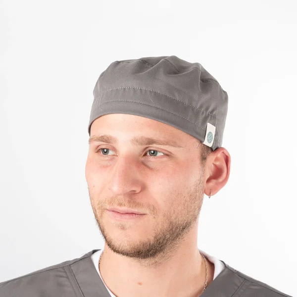 Gorro Clínico Gris Área Médica Unisex con Amarras - Imagen 5