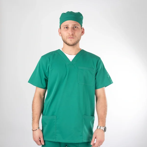 Polera Clínica Verde Esmeralda Hombre Felipe