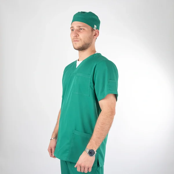 Polera Clínica Verde Esmeralda Hombre Felipe