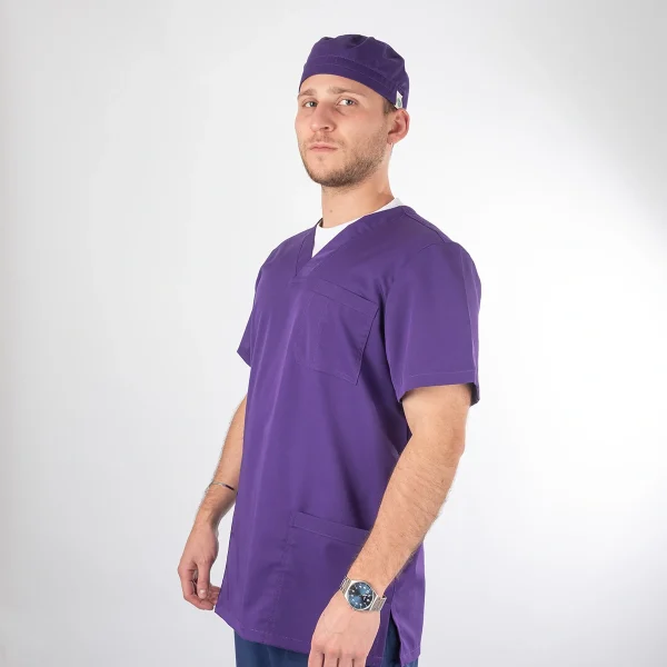 Polera Clínica Morada Hombre Felipe