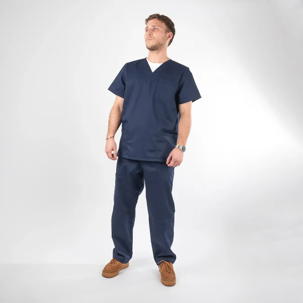Pantalón Clínico azul marino en gabardina Modelo Lucas