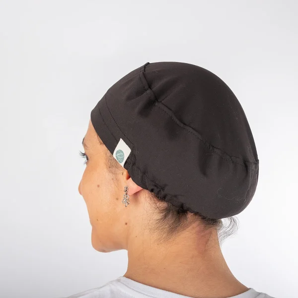 Gorro Clínico Negro Área Médica Unisex con Elástico - Imagen 2