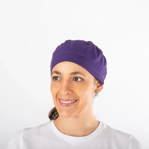 Gorro Clínico Morado Nutricionista Unisex con Amarras - Imagen 3