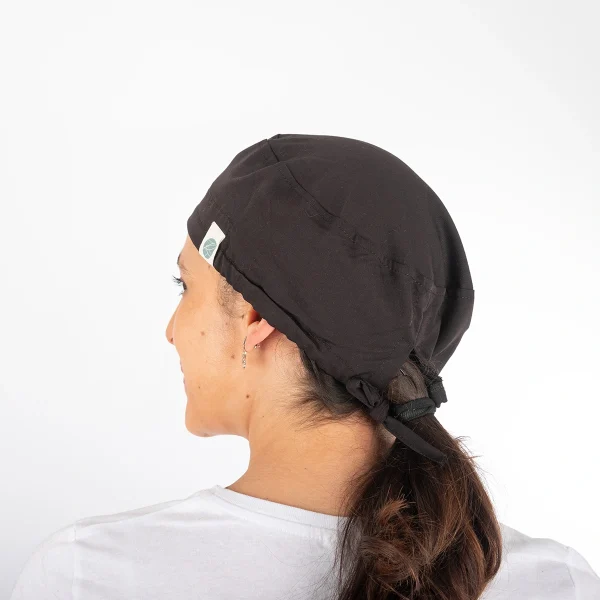 Gorro Clínico Negro Área Médica Unisex con Amarras - Imagen 2