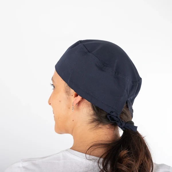Gorro Clínico Azul Marino Área Médica Unisex con Amarras - Imagen 4
