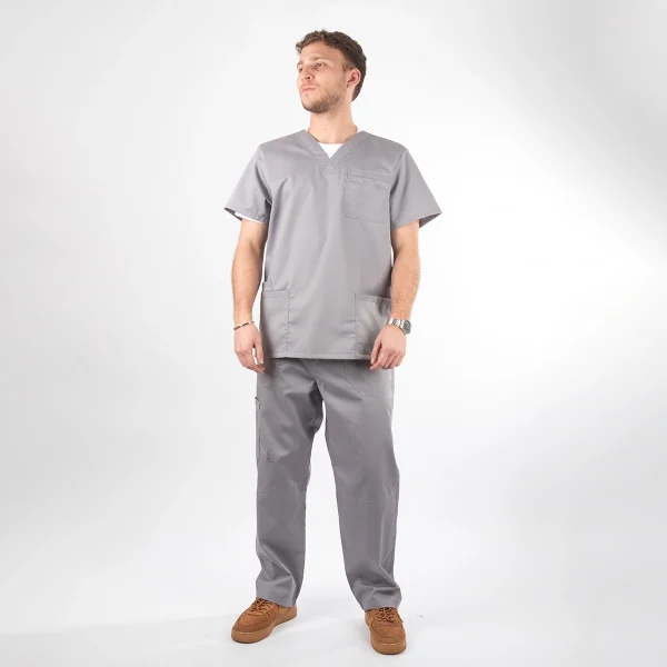 Pantalón Clínico Gris en Gabardina Lucas