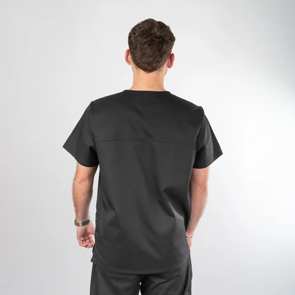 Polera Clínica Negra en gabardina Modelo Paulo