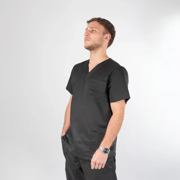 Polera Clínica Negra Hombre Felipe