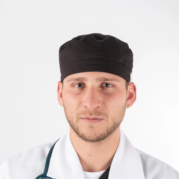 Gorro Clínico Negro Área Médica Unisex con Elástico - Imagen 4