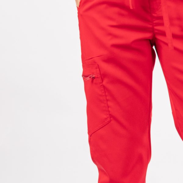 Pantalón Clínico Rojo Matrona Mujer a la Cintura - Javi - Imagen 4