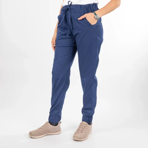 Pantalón Clínico Azul Francia Área Médica Mujer a la Cintura - Javi - Imagen 2