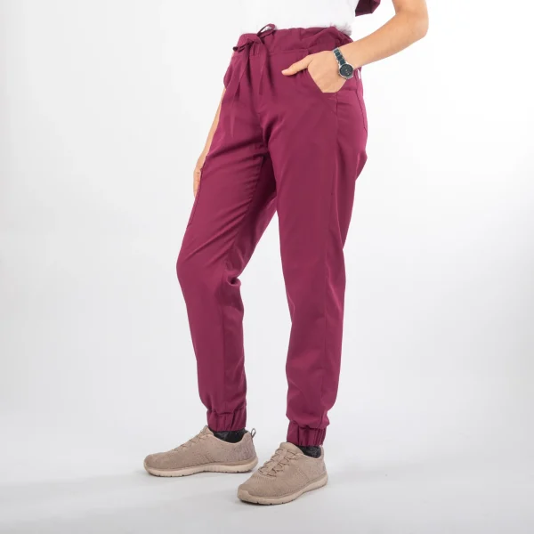 Pantalón Clínico Burdeo Tecnólogo Mujer a la Cintura - Javi - Imagen 2