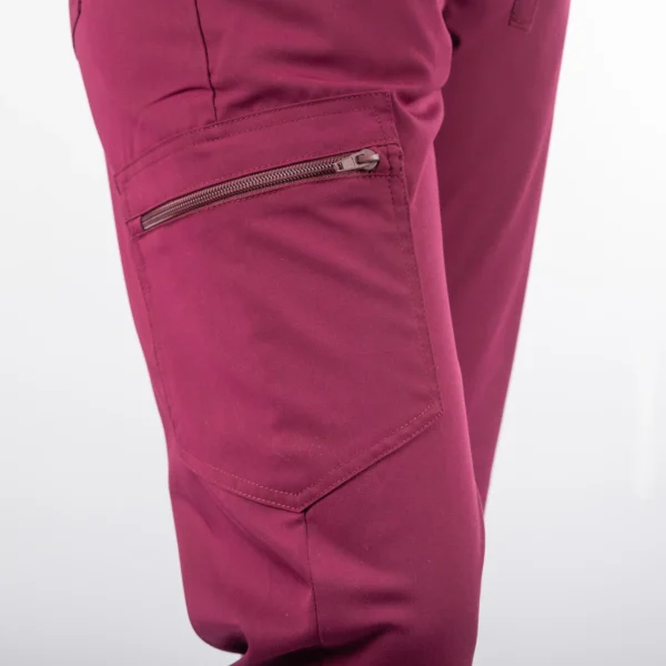 Pantalón Clínico Burdeo Tecnólogo Mujer a la Cintura - Javi - Imagen 4