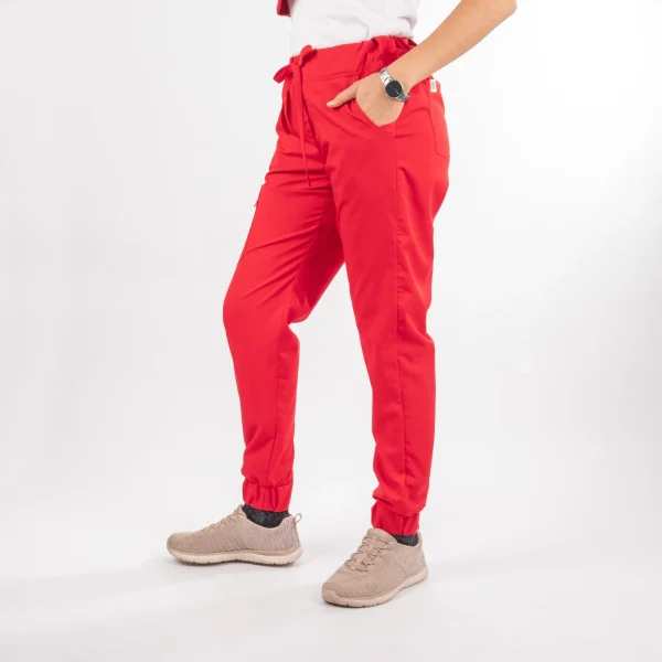Pantalón Clínico Rojo Matrona Mujer a la Cintura - Javi - Imagen 2