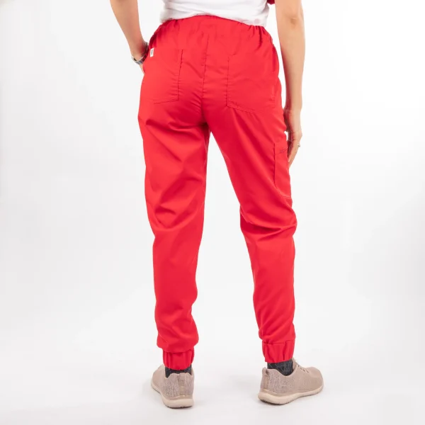 Pantalón Clínico Rojo Matrona Mujer a la Cintura - Javi - Imagen 3