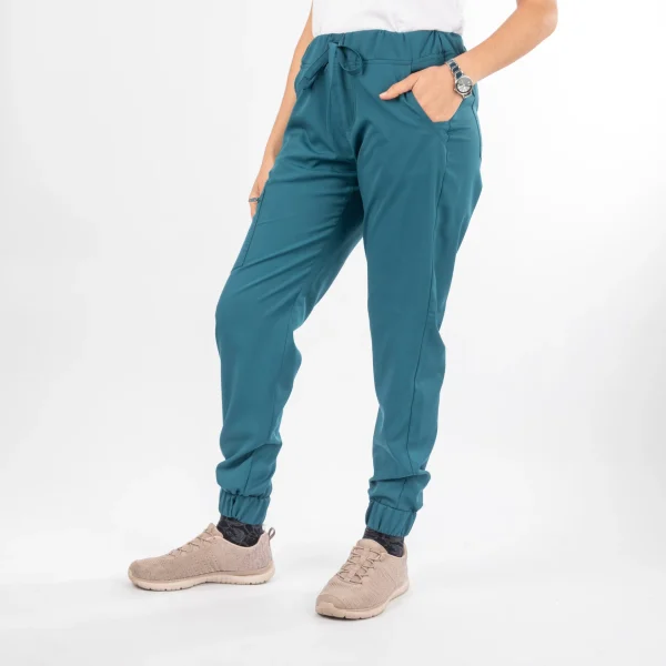 Pantalón Clínico Verde Petróleo Área Médica Mujer a la Cintura - Javi - Imagen 2