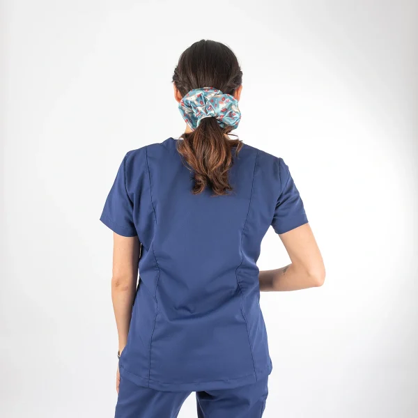 Blusa Clínica Azul Francia Área Médica Mujer Entallada - Ale - Imagen 3