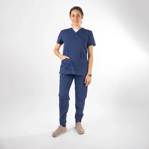Blusa Clínica Azul Francia Área Médica Mujer Entallada - Ale - Imagen 2